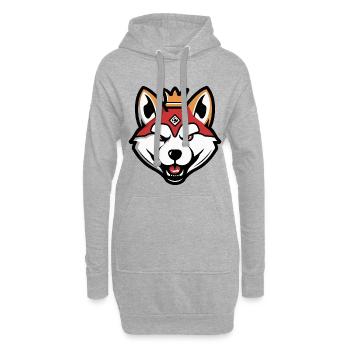 Akita Hund Krone - Hoodie-Kleid - Grau meliert - Vorne