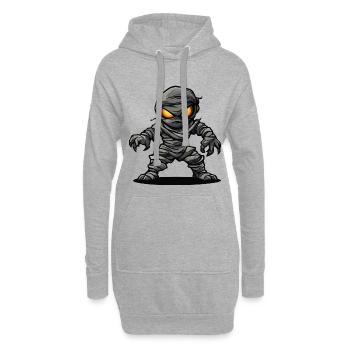 Mumie Halloween Comic - Hoodie-Kleid - Grau meliert - Vorne
