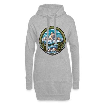 Alpinisme des - Sweat-shirt à capuche long Femme - gris chiné - Devant