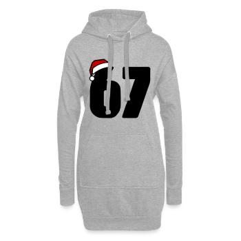 67 Numéro Noël - Sweat-shirt à capuche long Femme - gris chiné - Devant