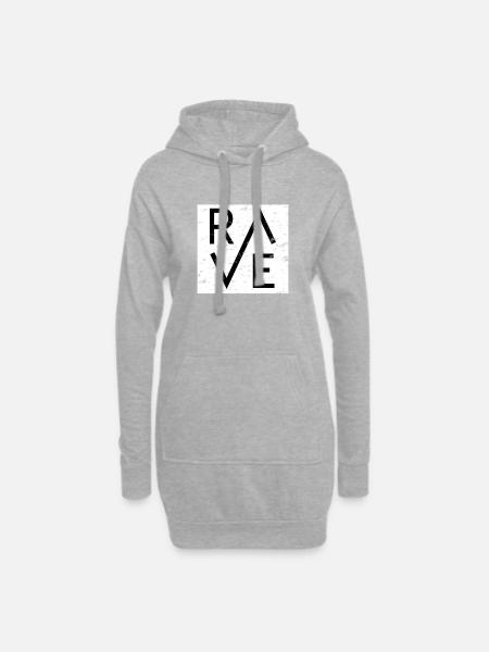 Rave Festival Raver - Hoodie-Kleid - Grau meliert