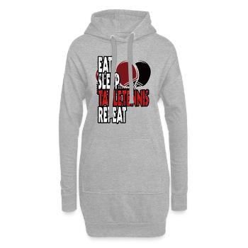 EAT SLEEP Tischtennis REPEAT - Player Trainer Gift - Hoodie-Kleid - Grau meliert - Vorne