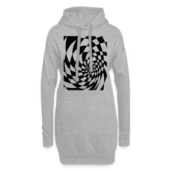 Psychedelische Formen - Hoodie-Kleid - Grau meliert - Vorne
