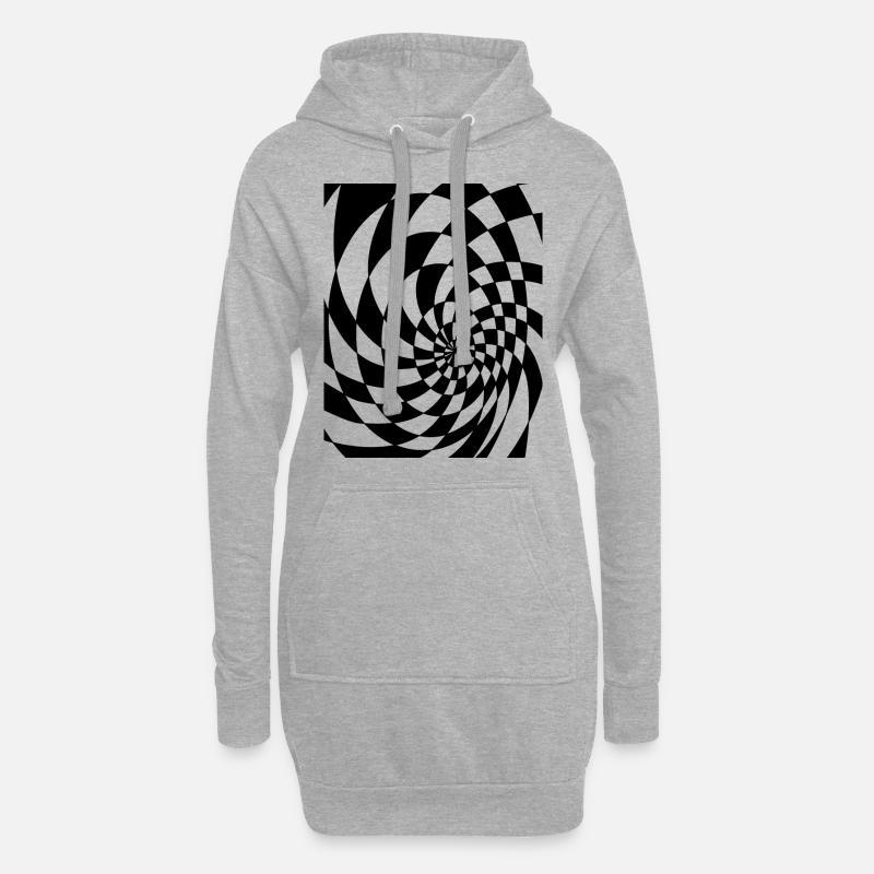 Psychedelische Formen - Hoodie-Kleid - Grau meliert