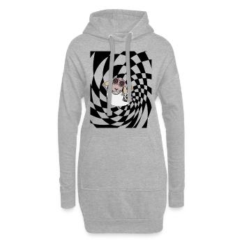 psychedelisches Schaf - Hoodie-Kleid - Grau meliert - Vorne