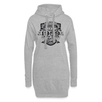 Né en décembre 1959 cadeau de 63e anniversaire - Sweat-shirt à capuche long Femme - gris chiné - Devant