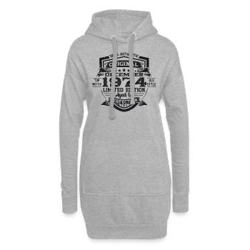 Décembre Né en 1974 Cadeau de 48e anniversaire - Sweat-shirt à capuche long Femme - gris chiné - Devant