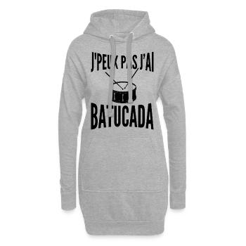 Batucada | Percussion | Samba - Sweat-shirt à capuche long Femme - gris chiné - Devant