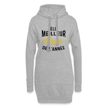 élu meilleur Papa de l'année - Sweat-shirt à capuche long Femme - gris chiné - Devant