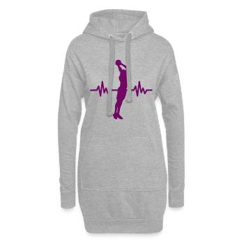 Haertbeat Basketball - USA - Team Sport - Hoops - Hoodie-Kleid - Grau meliert - Vorne