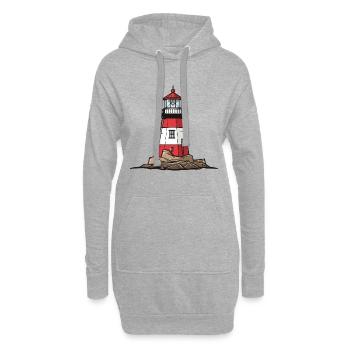 Leuchtturm Symbol - Hoodie-Kleid - Grau meliert - Vorne