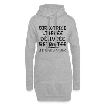Directrice célèbre sa retraite avec humour cadeau - Sweat-shirt à capuche long Femme - gris chiné - Devant