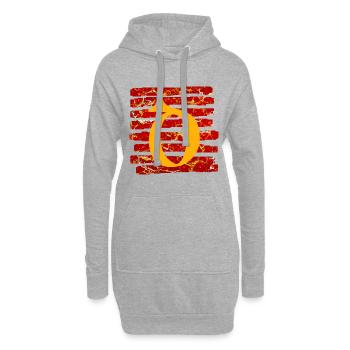 rayures e 232 d - Sweat-shirt à capuche long Femme - gris chiné - Devant