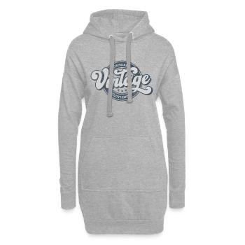 Legendäre Vintage Denim Kleidung retro blau - Hoodie-Kleid - Grau meliert - Vorne