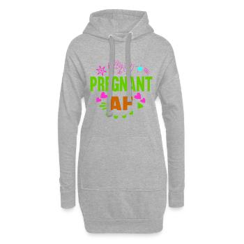 Mère Enceinte Bébé Nourrisson T-Shirt Maman - Sweat-shirt à capuche long Femme - gris chiné - Devant