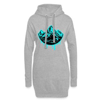 Berge Symbol Mountains - Hoodie Dress - heather grey - Front