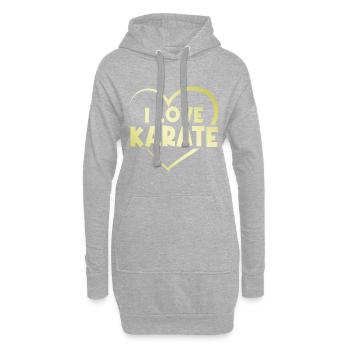 Ich liebe Karate Herz - Hoodie-Kleid - Grau meliert - Vorne