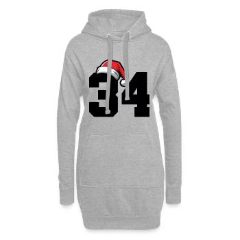 34 Numéro Noël - Sweat-shirt à capuche long Femme - gris chiné - Devant
