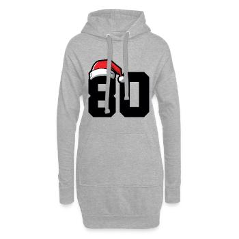 80 Zahl Weihnachten - Hoodie-Kleid - Grau meliert - Vorne