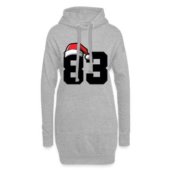 83 Numéro Noël - Sweat-shirt à capuche long Femme - gris chiné - Devant