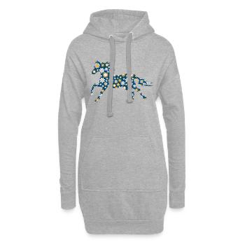 Pferd Pony Reiter Reiter - Hoodie-Kleid - Grau meliert - Vorne