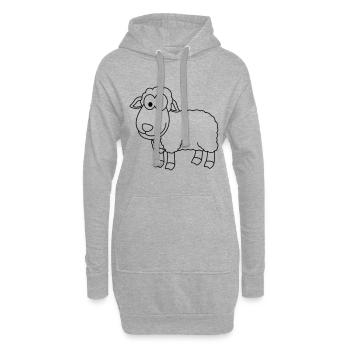 Schaf Comic Tier - Hoodie-Kleid - Grau meliert - Vorne