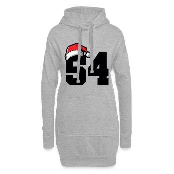 54 Numéro Noël - Sweat-shirt à capuche long Femme - gris chiné - Devant