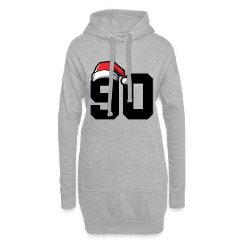 90 Zahl Weihnachten - Hoodie-Kleid - Grau meliert - Vorne