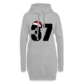 37 Numéro Noël - Sweat-shirt à capuche long Femme - gris chiné - Devant