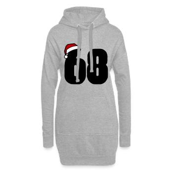 68 Zahl Weihnachten - Hoodie-Kleid - Grau meliert - Vorne