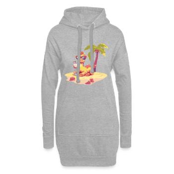 Kamel Sommer Strand Urlaub - Hoodie-Kleid - Grau meliert - Vorne