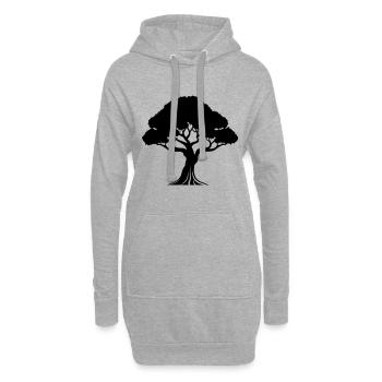 Tree Symbol Silhouette - Hoodie Dress - heather grey - Front