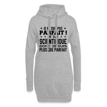 Un Scientifique plus que parfaite, métier de rêve - Sweat-shirt à capuche long Femme - gris chiné - Devant