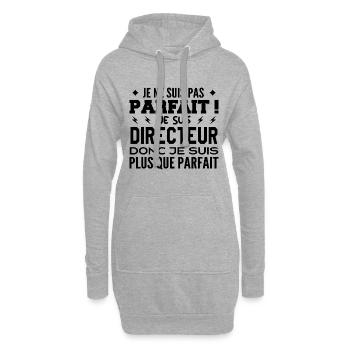 Un Directeur plus que parfaite, métier de rêve - Sweat-shirt à capuche long Femme - gris chiné - Devant