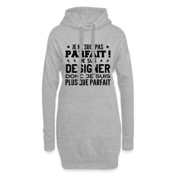 Un Designer plus que parfaite, métier de rêve - Sweat-shirt à capuche long Femme - gris chiné - Devant