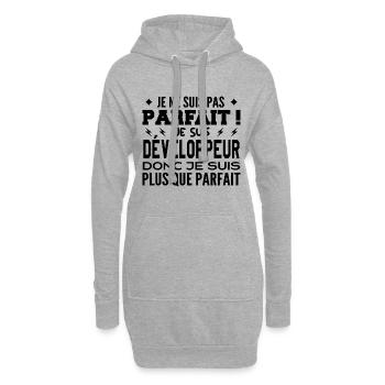 Un Développeur plus que parfaite, métier de rêve - Sweat-shirt à capuche long Femme - gris chiné - Devant