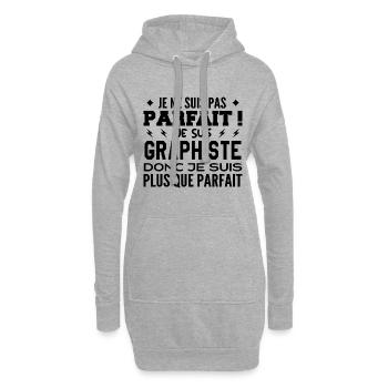 Un Graphiste plus que parfaite, métier de rêve - Sweat-shirt à capuche long Femme - gris chiné - Devant