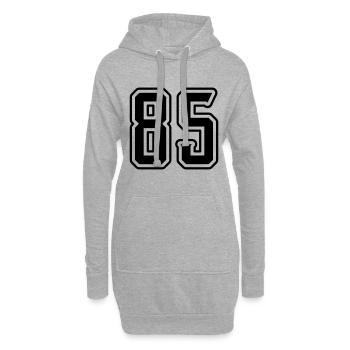 Symbole numérique 85 - Sweat-shirt à capuche long Femme - gris chiné - Devant