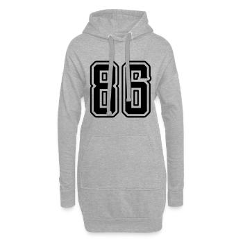 Symbole numérique 86 - Sweat-shirt à capuche long Femme - gris chiné - Devant