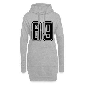 89 Number Symbol - Hoodie Dress - heather grey - Front