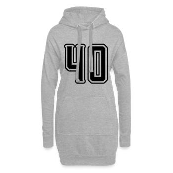 Symbole de 40 chiffres - Sweat-shirt à capuche long Femme - gris chiné - Devant