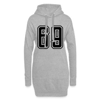 69 Zahl Symbol - Hoodie-Kleid - Grau meliert - Vorne