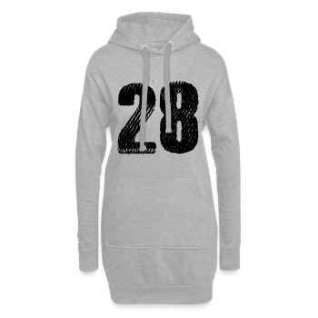 Maillot numéro 28 - Sweat-shirt à capuche long Femme - gris chiné - Devant