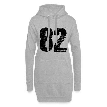 82 Zahl Trikot - Hoodie-Kleid - Grau meliert - Vorne