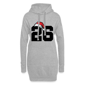 26 Zahl Weihnachten - Hoodie-Kleid - Grau meliert - Vorne