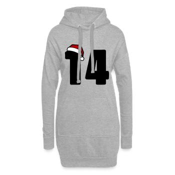 14 Zahl Weihnachten - Hoodie-Kleid - Grau meliert - Vorne