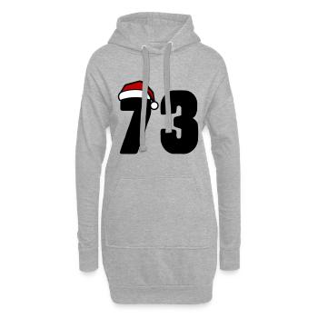 73 Numéro Noël - Sweat-shirt à capuche long Femme - gris chiné - Devant