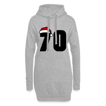 70 Zahl Weihnachten - Hoodie-Kleid - Grau meliert - Vorne