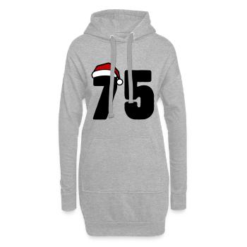 75 Zahl Weihnachten - Hoodie-Kleid - Grau meliert - Vorne