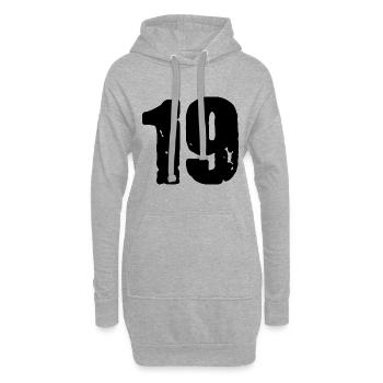 19 Zahl Trikot - Hoodie-Kleid - Grau meliert - Vorne